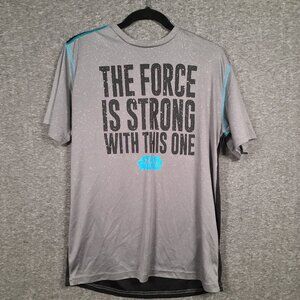 Star Wars Men's Size Medium Wicking Workout Short Sleeve Shirt with Saying